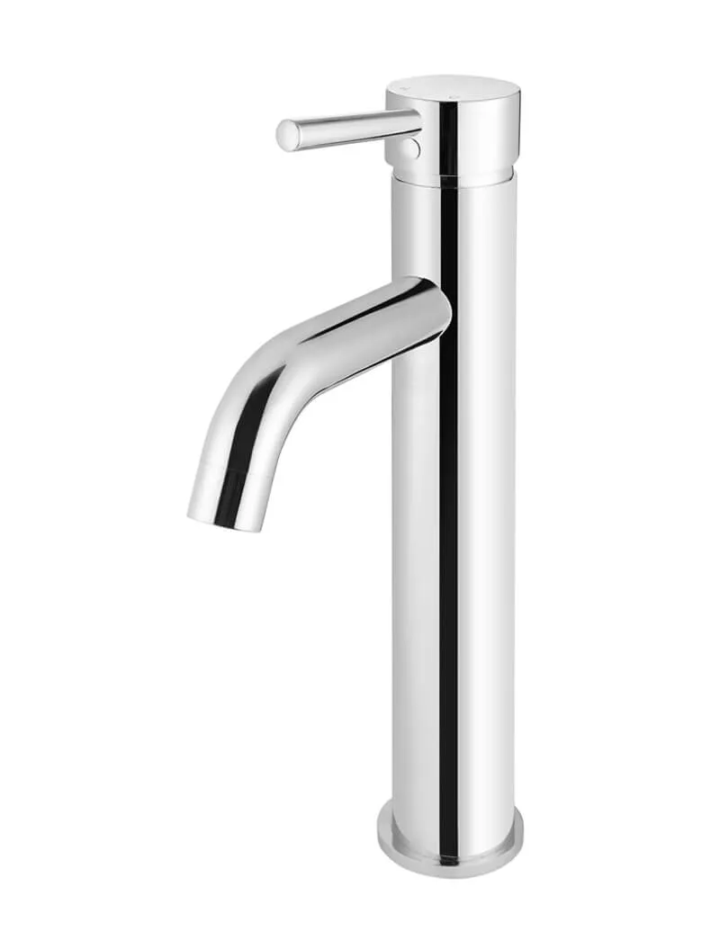Meir | POLISHED CHROME ROUND TALL BASIN MIXER CURVED