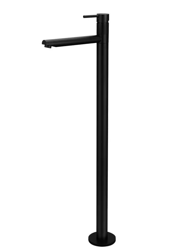 Meir | MATTE BLACK ROUND FREESTANDING BATH MIXER