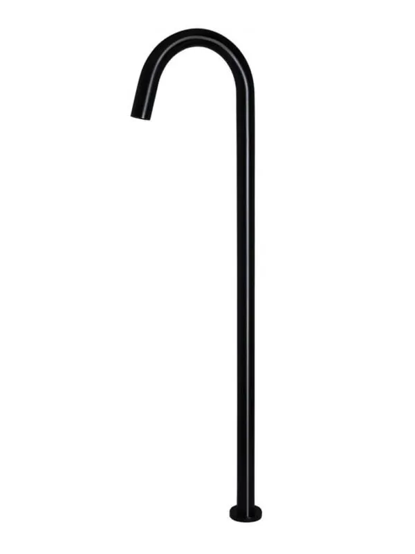 Meir | MATTE BLACK ROUND FREESTANDING BATH SPOUT