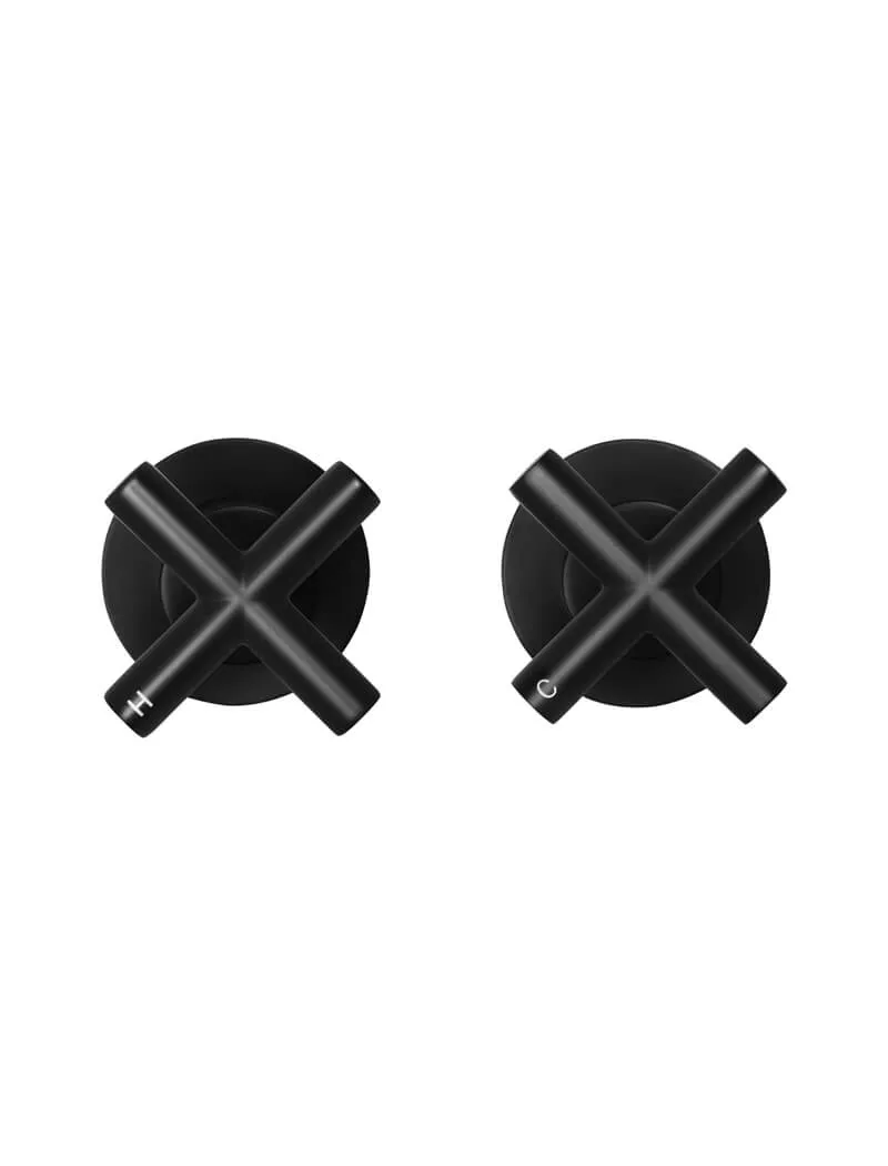 Meir | MATTE BLACK ROUND JUMPER VALVE WALL TOP ASSEMBLIES