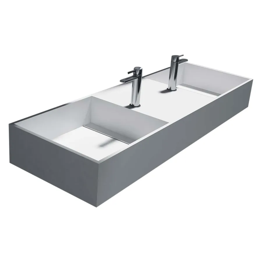 Double Wall Mounted Solid Surface Basin