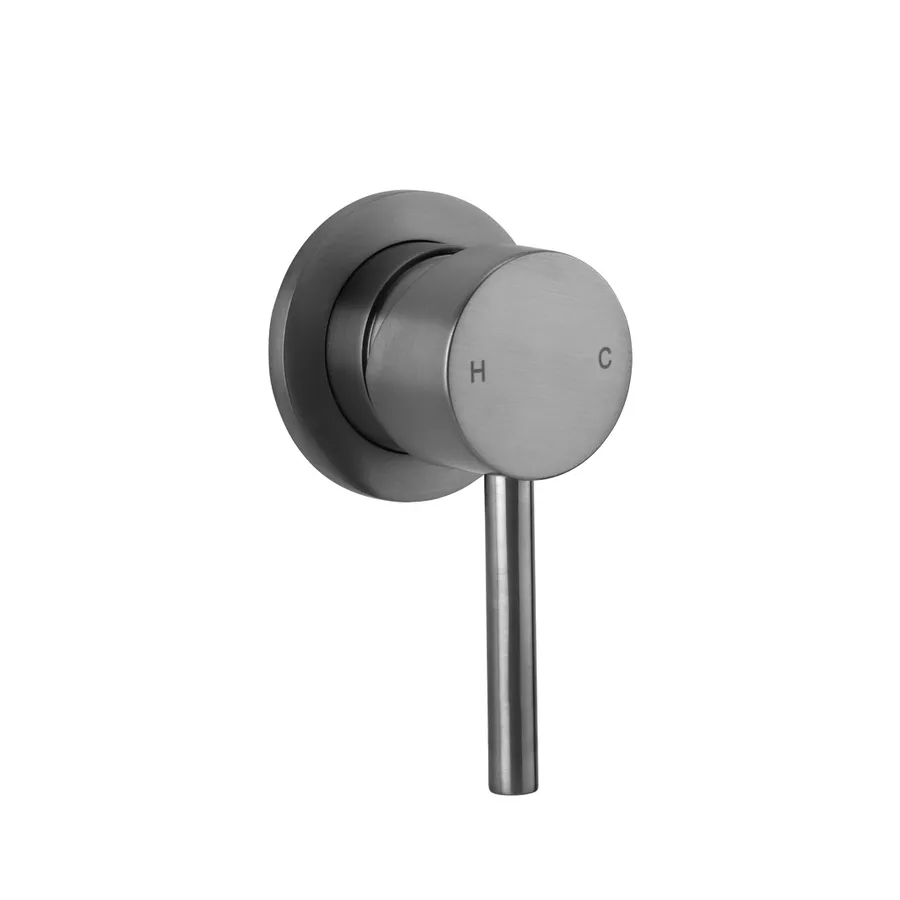 Round Gunmetal Minimal Wall Shower / Basin Mixer