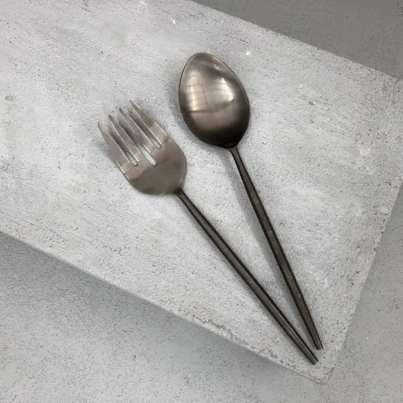Ranya salad servers onyx