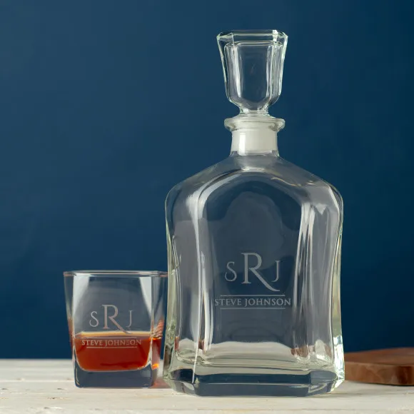 Personalised engraved decanter & scotch glass set