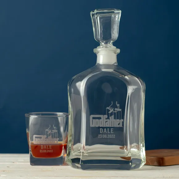 Personalised Engraved Godfather Decanter & Scotch Glass Set