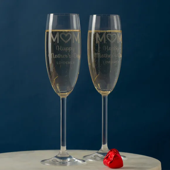Personalised Engraved Champagne Glass - Happy Mother's Day