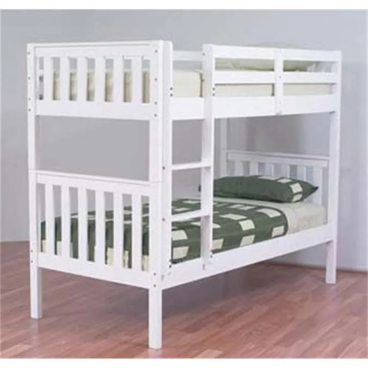 Jester Wooden King Single Bunk Bed without Trundle - Arctic White
