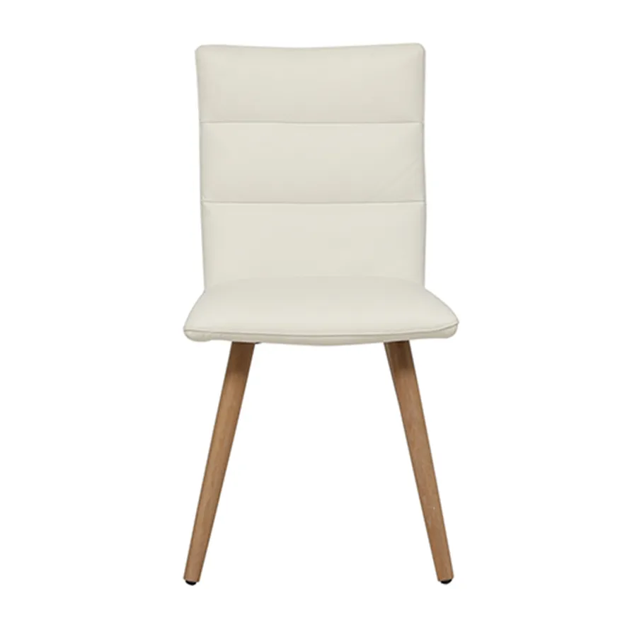 Hudson Dining Chair in Leather White / Clear