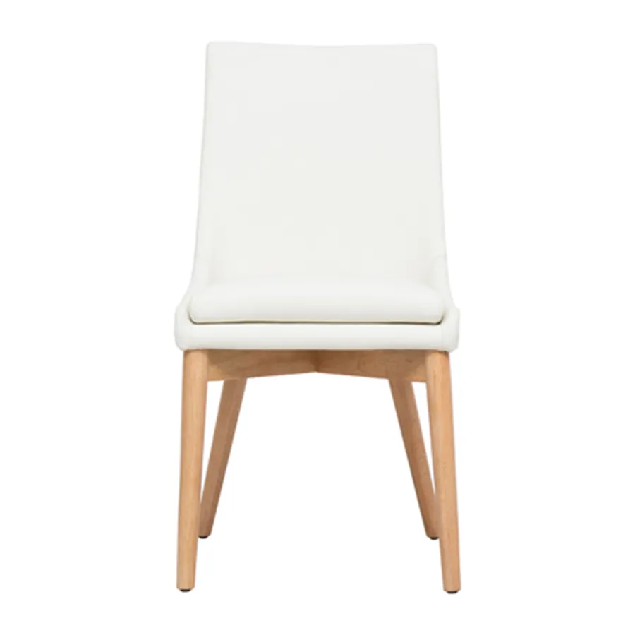 Highland Dining Chair in Leather White / Clear