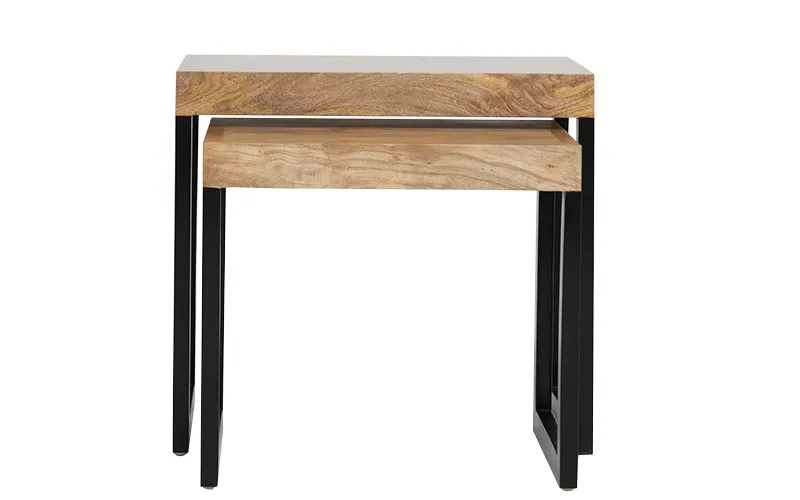 Kortina Nest of Tables in Mangowood / Black Leg