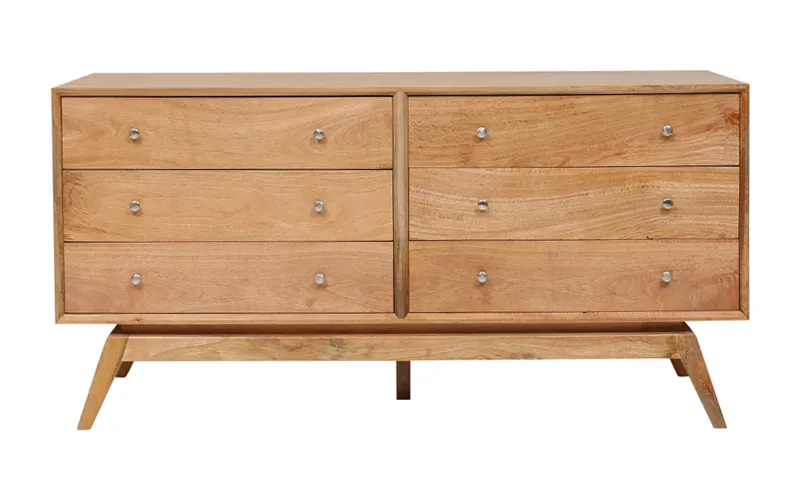 Sari 6 Drawer Buffet 162cm in Clear