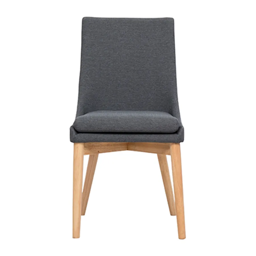 Highland Dining Chair in Grey Fabric / Clear