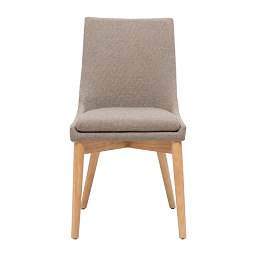 Highland Dining Chair in Brown Fabric / Clear