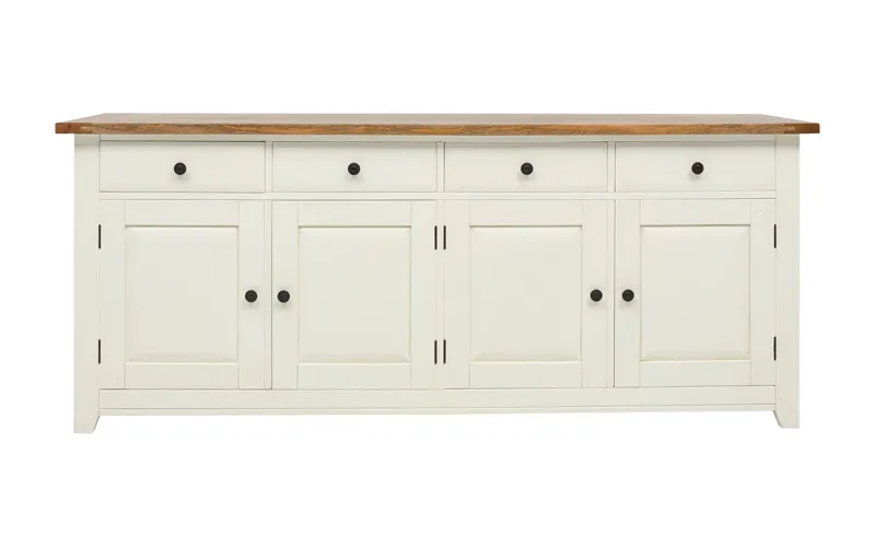 Mango Creek 4 Door Buffet 208cm in Clear / White