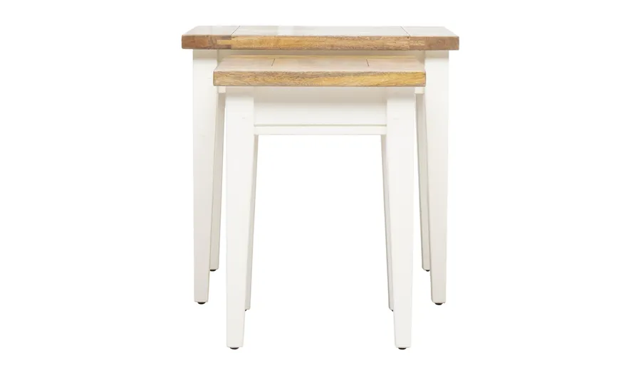 Mango Creek Nest of Tables in White / Clear