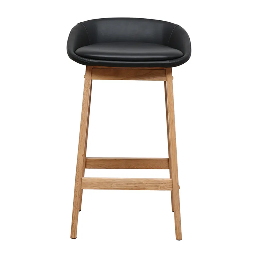 Blume Bar Stool in Black PU / Clear Lacquer