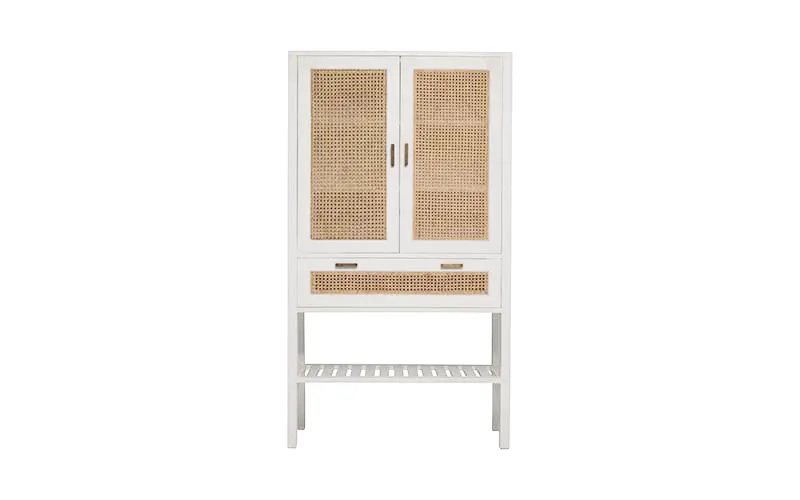 Rita Storage Cabinet in Mike White Mindi / Rattan