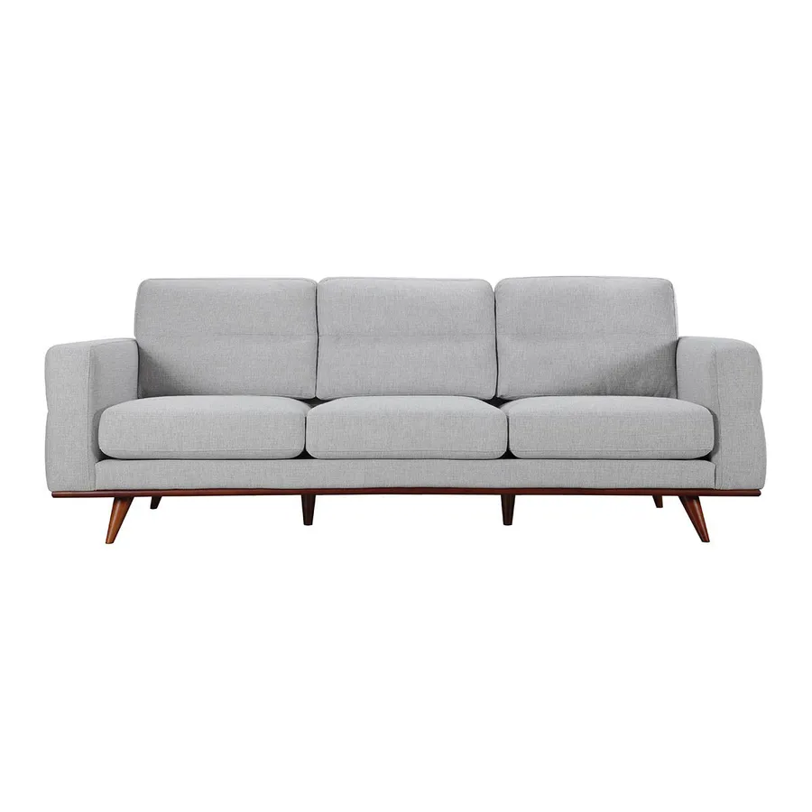 Astrid 3 Seater Sofa in Talent Silver / Brown Leg