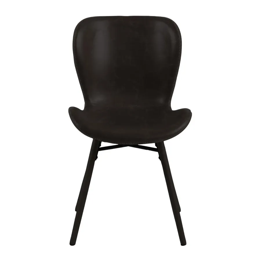 Batilda Dining Chair in Black PU / Black Leg