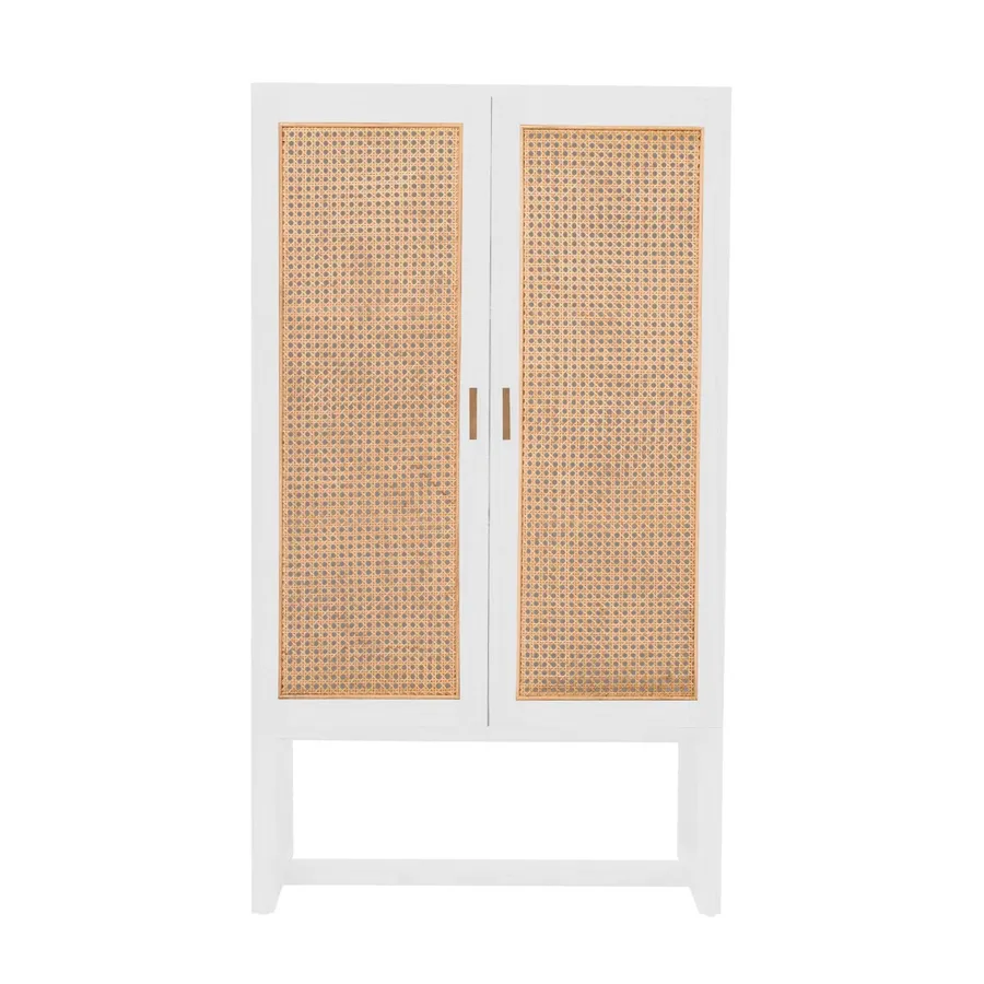 Rita Small Cabinet in Mike White Mindi / Rattan