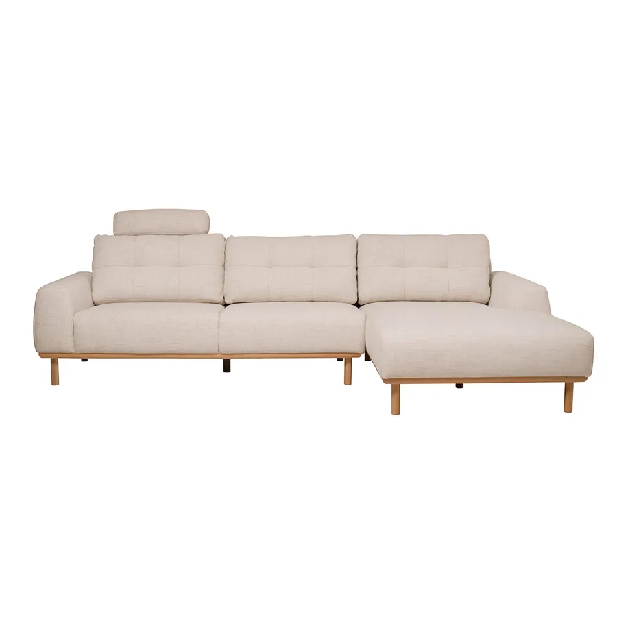 Stratton 3 Seater Sofa + Chaise RHF in Cloud White Sand