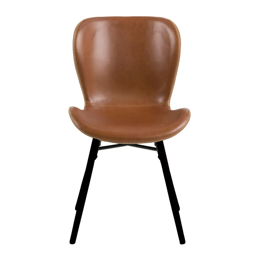 Batilda Dining Chair in Brandy PU / Black Leg