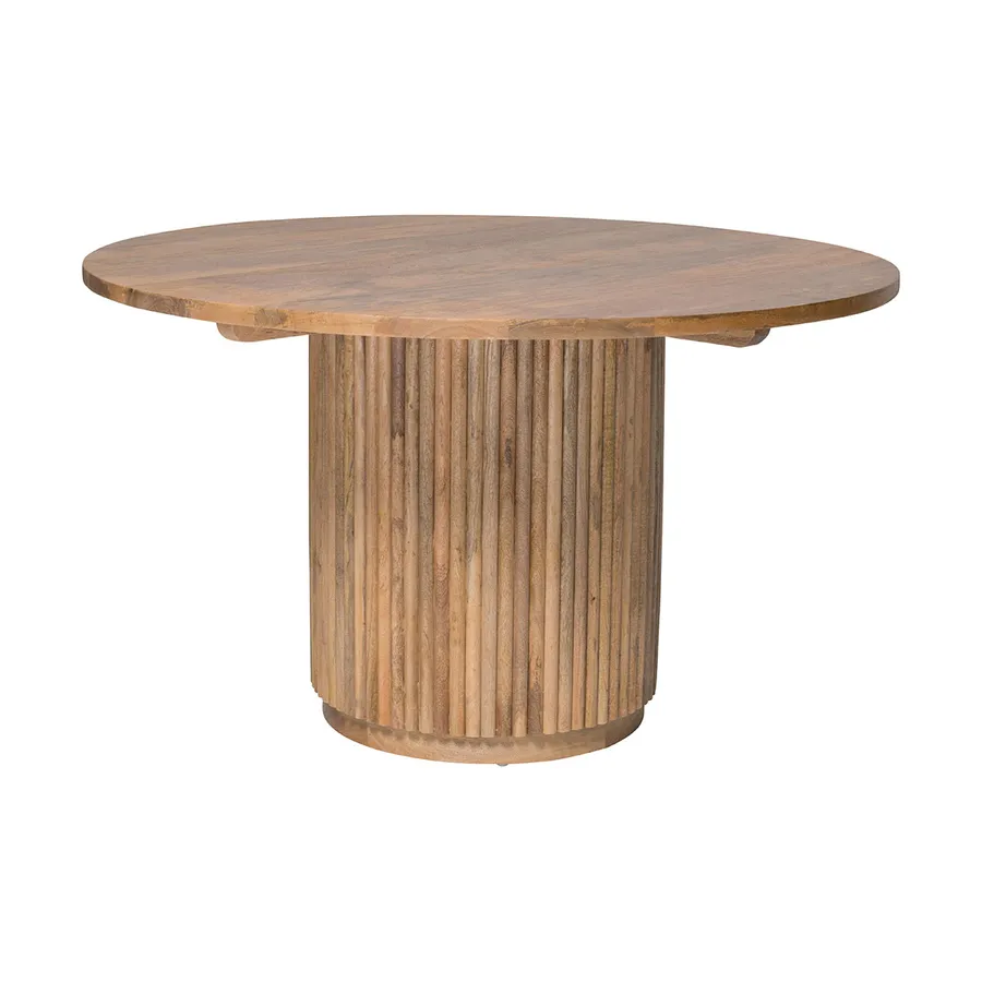 Porto Pablo Round Dining Table 135cm in Rustic Clear Lacquer