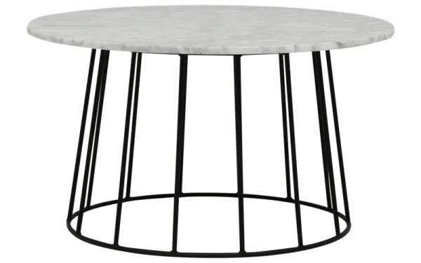 Trenton Round Coffee Table 70cm in White Marble