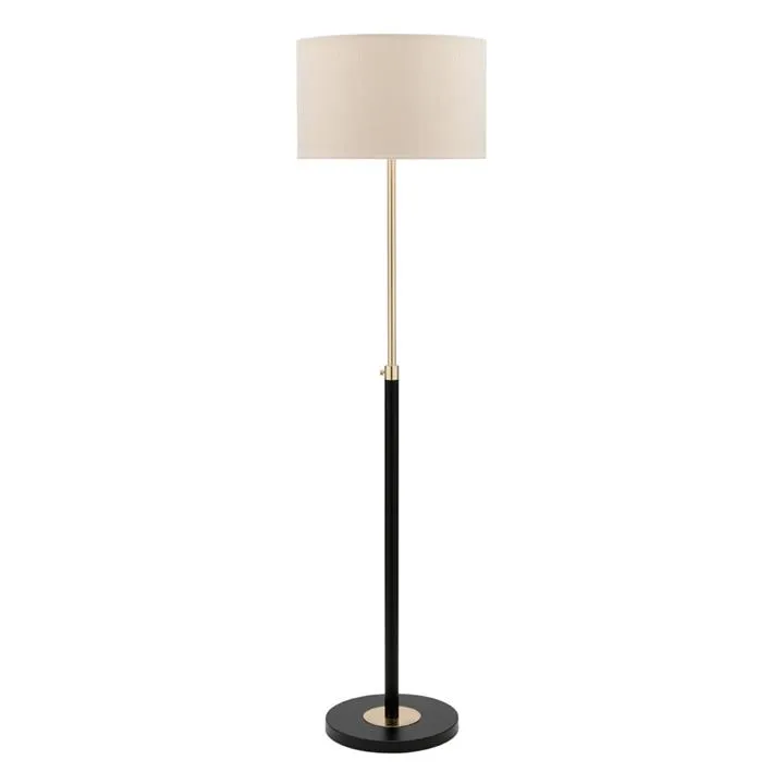 Iris Adjustable Floor Lamp, Black / Brass
