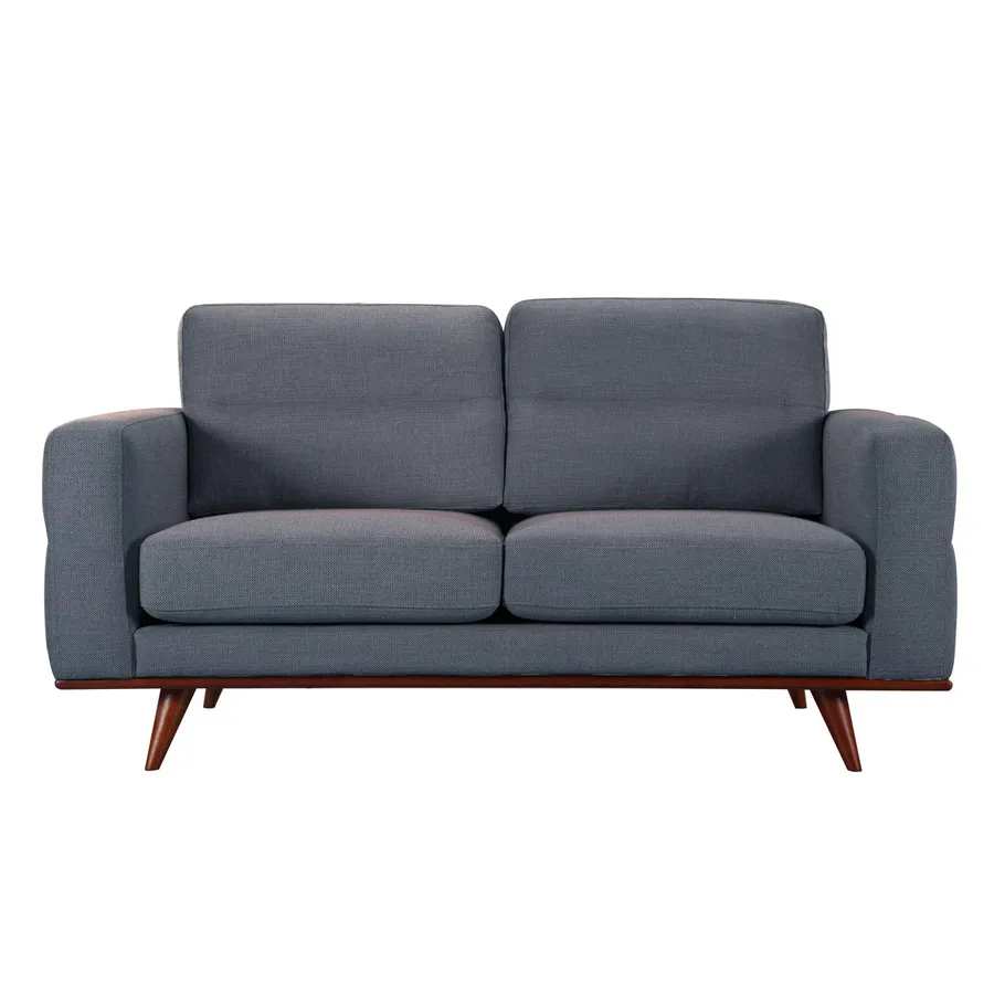 Astrid 2 Seater Sofa in Talent Denim / Brown Leg
