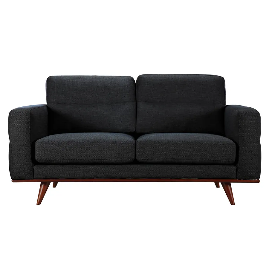 Astrid 2 Seater Sofa in Talent Charcoal / Brown