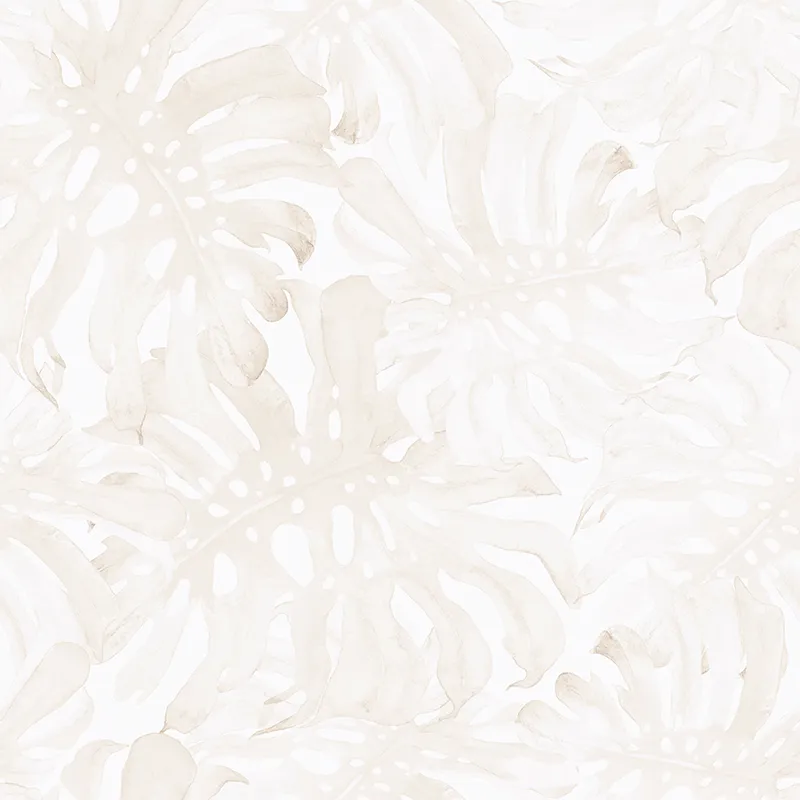 Beige Monstera Removable Wallpaper