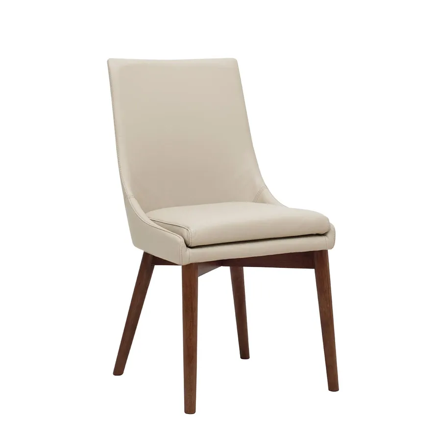 Highland Dining Chair in Leather Mocha / Stain