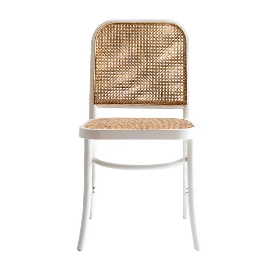 Belmont Dining Chair in Birch White / Rattan