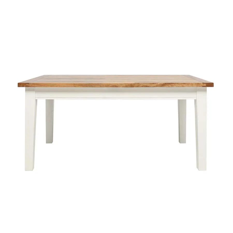 Mango Creek Dining Table 210cm in White / Clear Lacquer