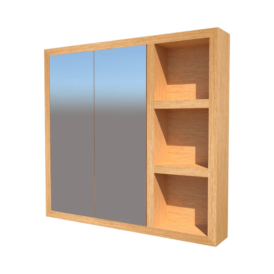 BONDI Solid Timber Shaving Mirror Cabinet with shelves