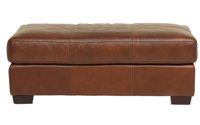 Gordon Ottoman in Leather Natural