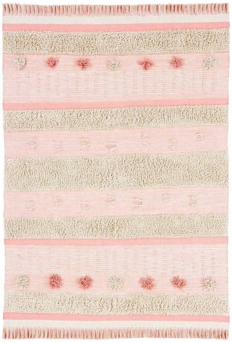 Valentina Pink Tassel Flatweave Cotton Rug