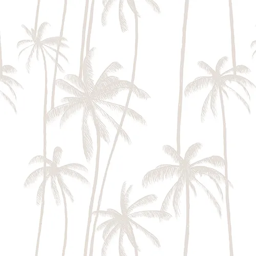 Neutral Palms on White - removable wallpaper