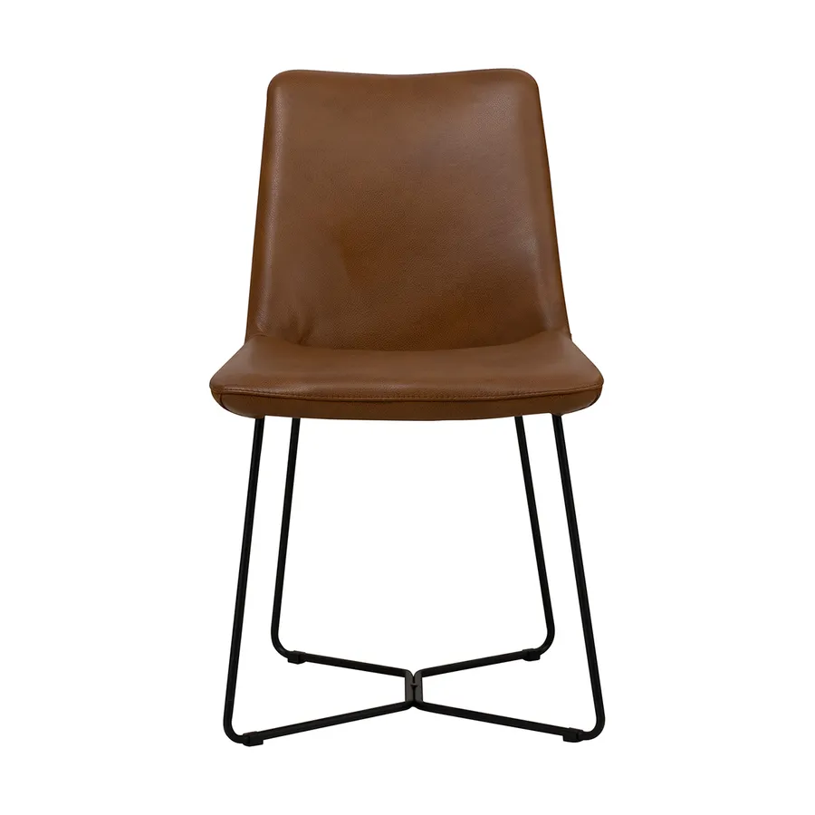 Lima Dining Chair in Missouri Leather Brown / Black
