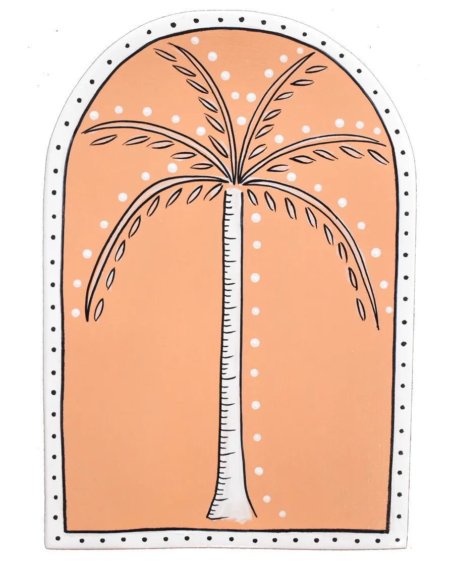 Summer Palm Tree Wall Tile - Desert Orange