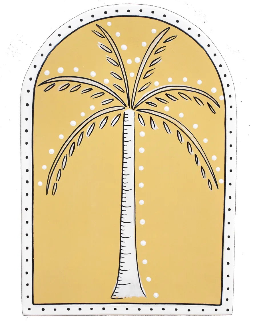 Summer Palm Tree Wall Tile - Mustard
