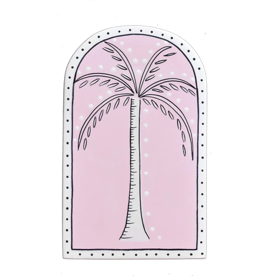 Summer Palm Tree Wall Tile - Baby Pink