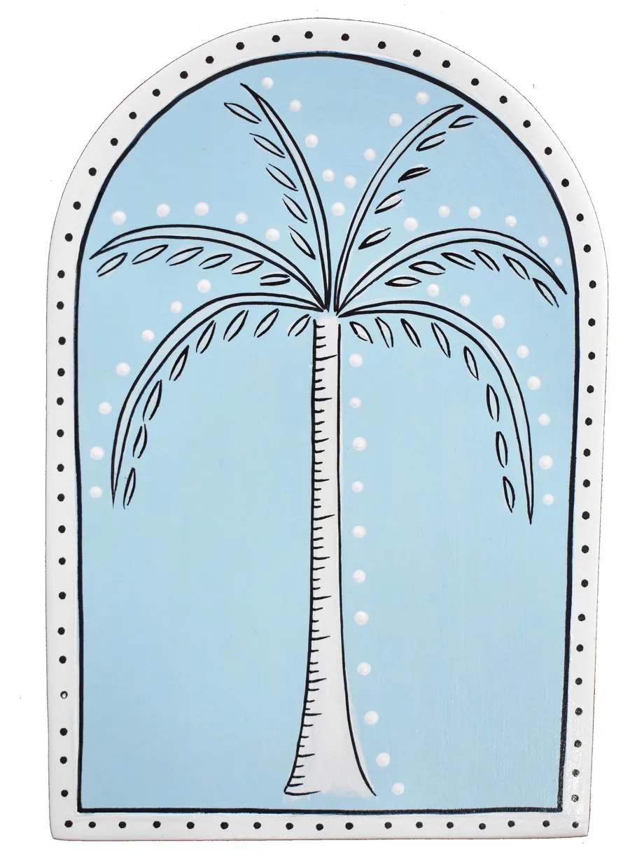 Summer Palm Tree Wall Tile - Baby Blue