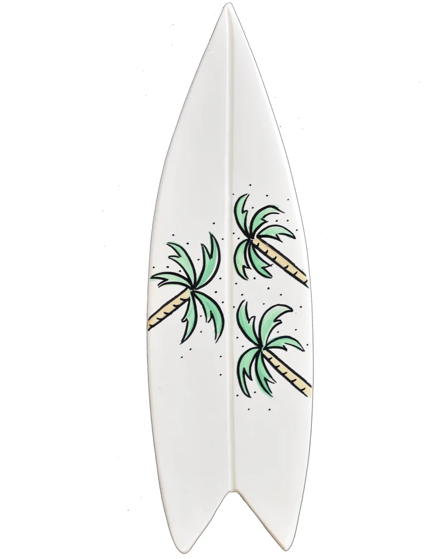 Summer Surfboard Wall Tile - Small Palm Trio