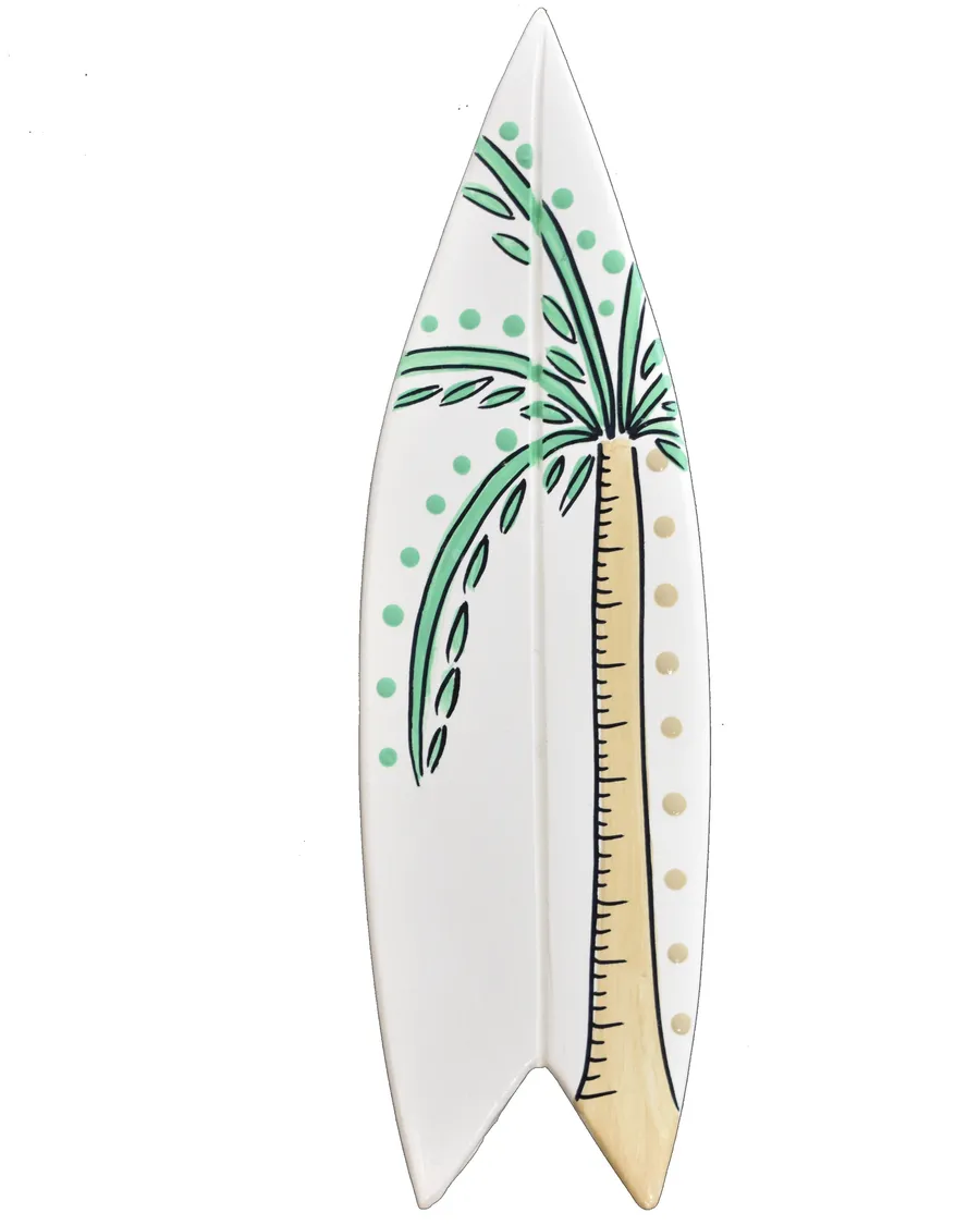 Summer Surfboard Wall Tile - Small Natural Palm