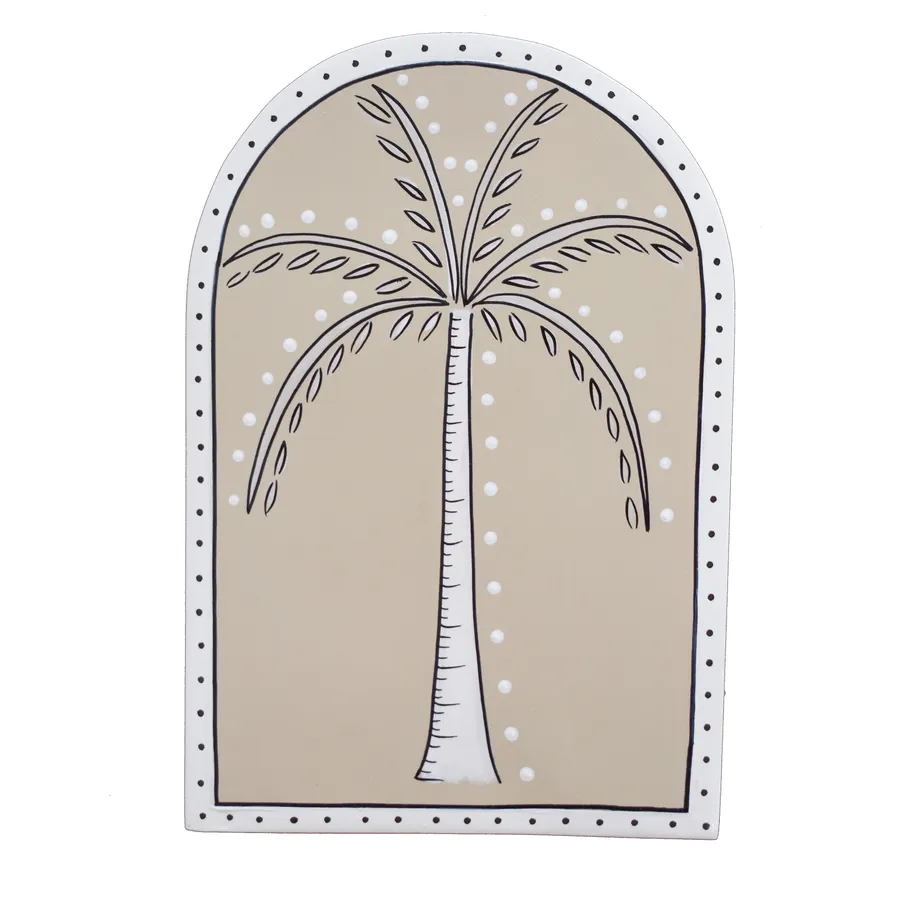 Summer Palm Tree Wall Tile - Large Dusty Olive