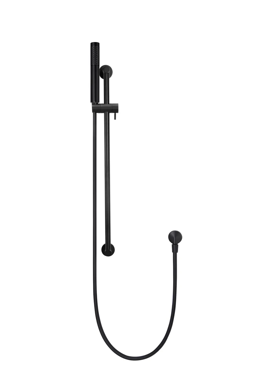 Meir | MATTE BLACK ROUND SHOWER ON RAIL COLUMN