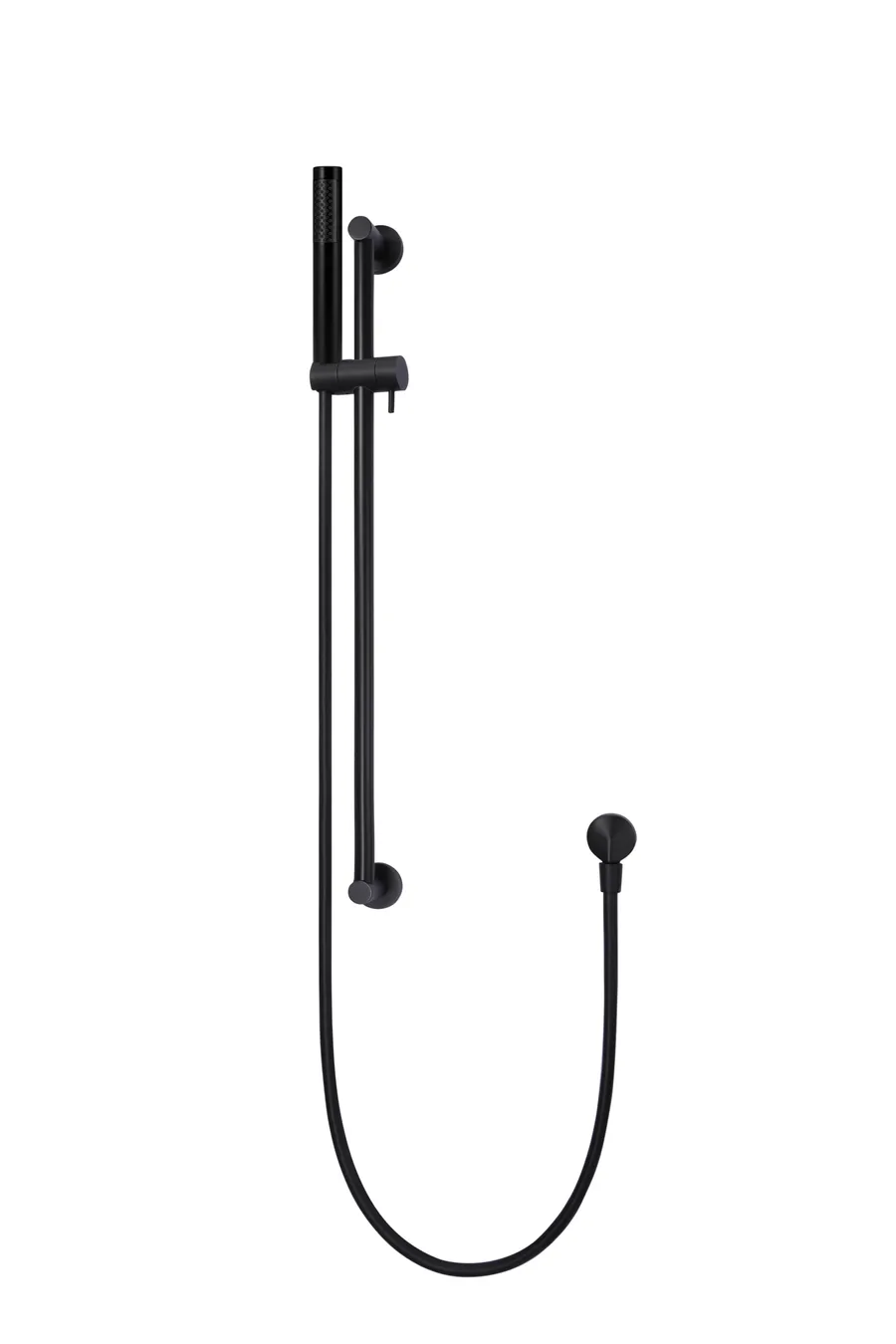Meir | MATTE BLACK ROUND SHOWER ON RAIL COLUMN