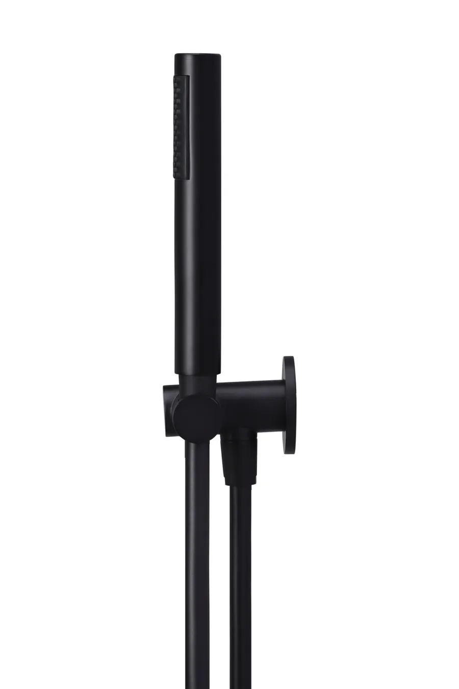 Meir | MATTE BLACK ROUND SHOWER ON BRACKET